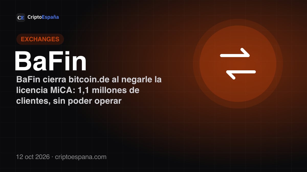 BaFin cierra bitcoin.de al negarle la licencia MiCA: 1,1 millones de clientes, sin poder operar